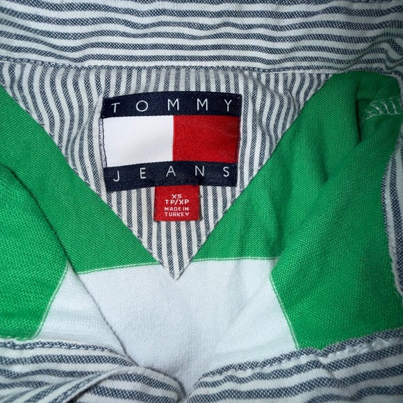 Vintage 90s Tommy Jeans Colorblock Rugby Shirt  Limited Edition  Y2K Prep - Picture 5 of 9